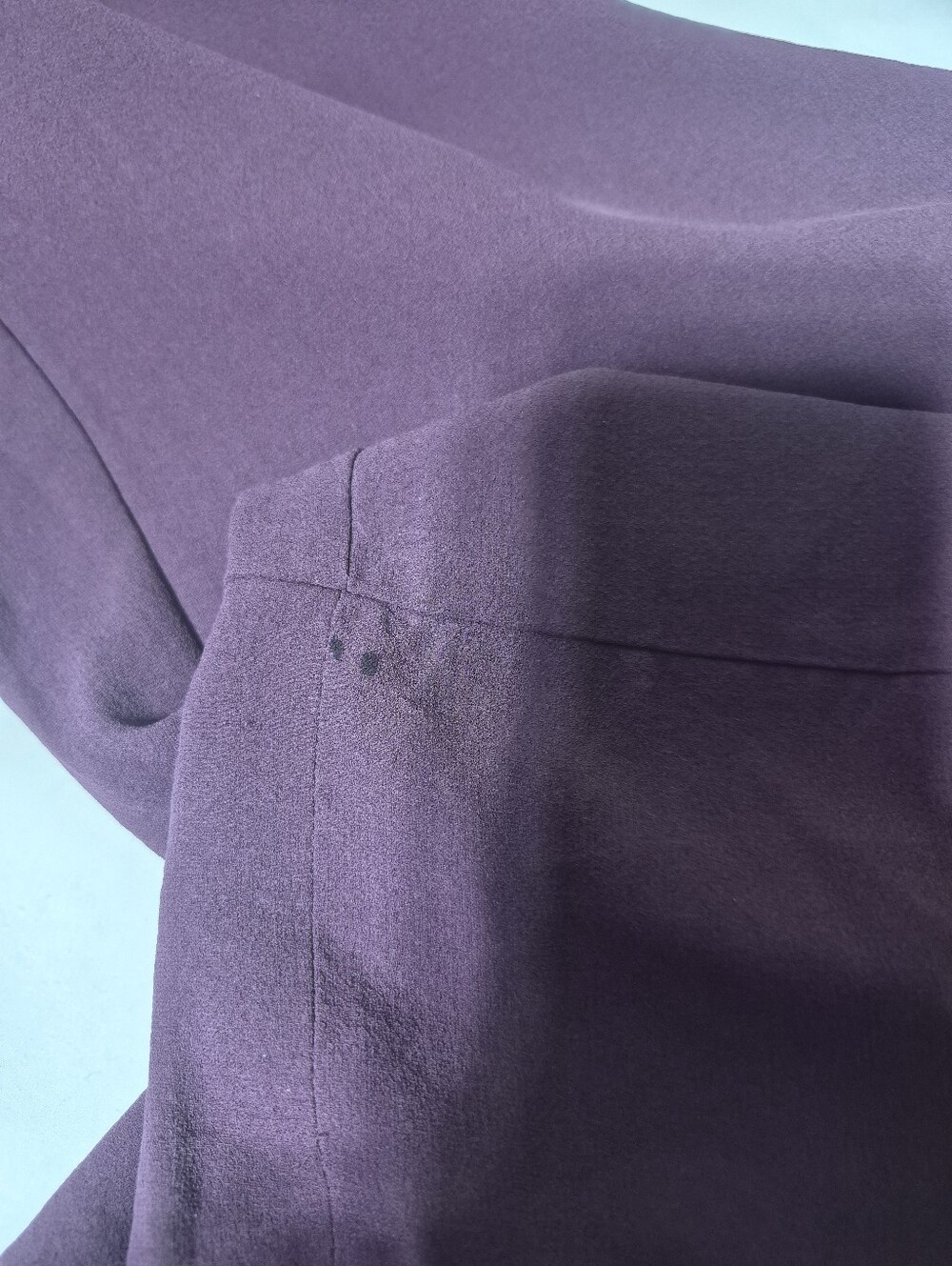 Eileen Fisher XL 100% Silk Wide Leg Pants Plum Purple Pull On - Picture 12 of 13